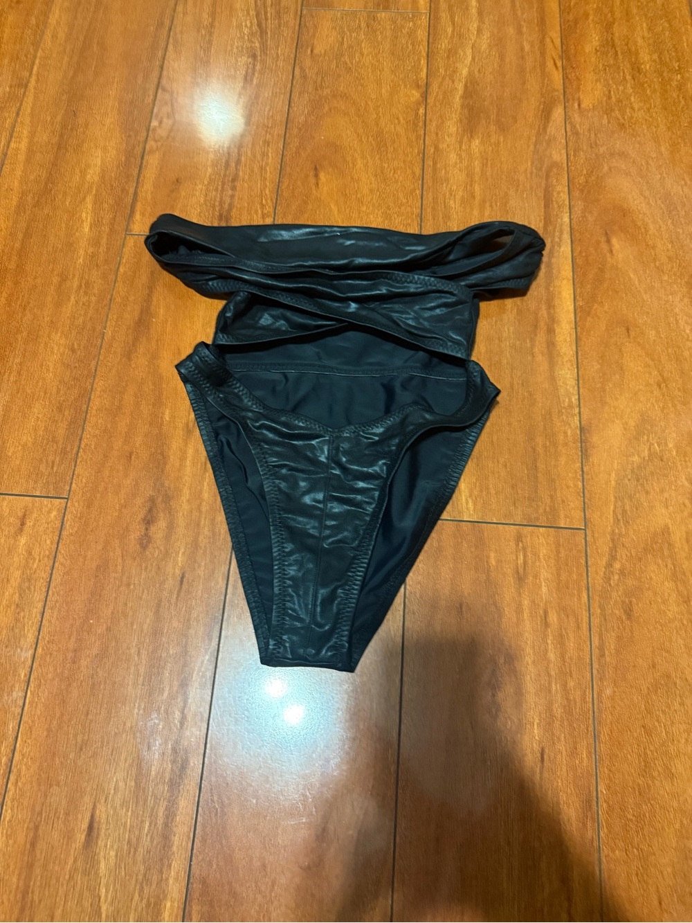 Norma Kamali Black High-Cut Bikini Bottoms